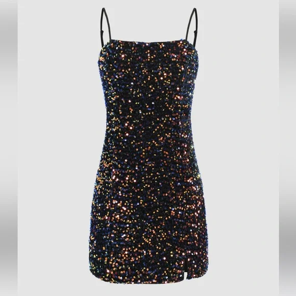blue dress for baby girl Belinda Dress in Black Sequin S